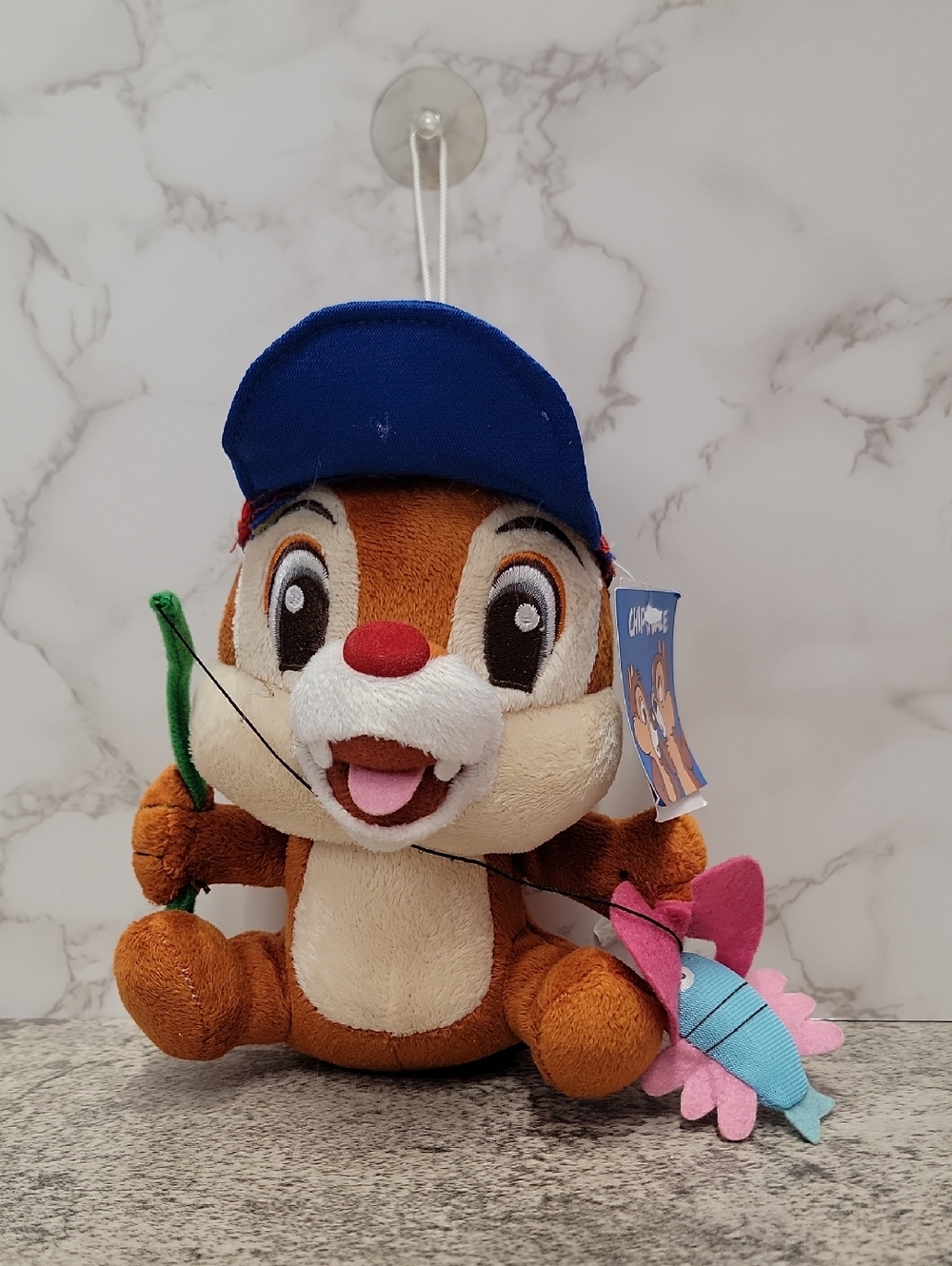 Vintage Hong Kong Disney Chip 'n' Dale Fishing for Lobster Dale hanging plush